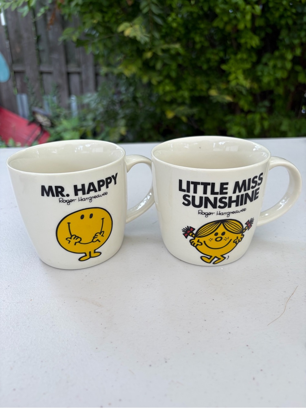 Mr. Happy & Little Miss Sunshine Ceramic Mugs - Yellow